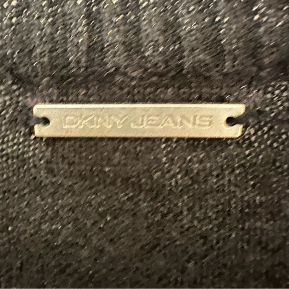 Vintage Y2K DKNY Black Sparkle Long Sleeve Knit Sheath Dress Women's Medium - Picture 4 of 9